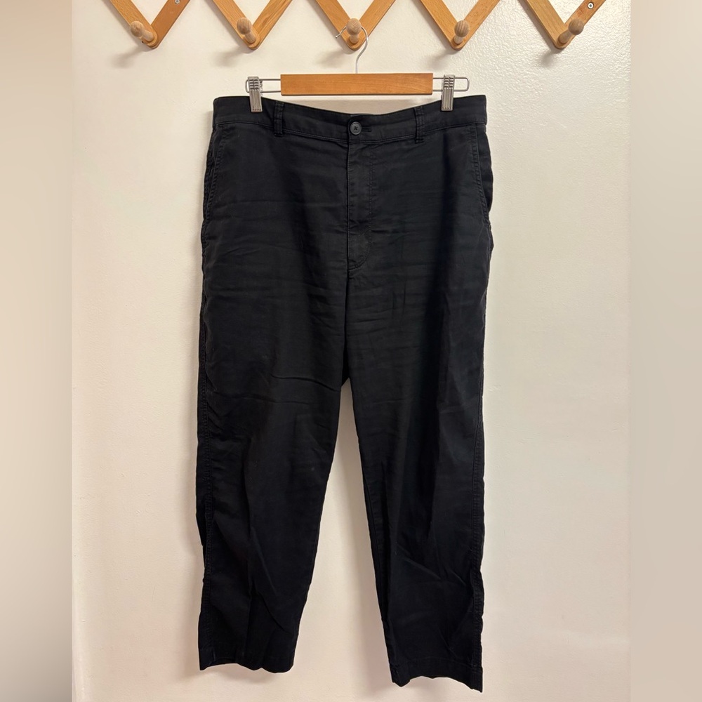 Uniqlo Black Linen Blend Relaxed Pants
